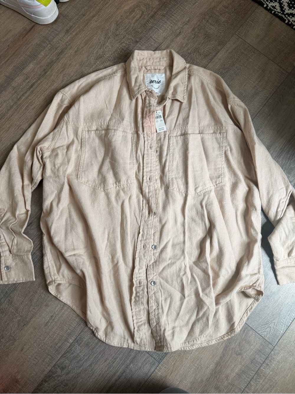 aerie Button-Down Shirt in Light Peach